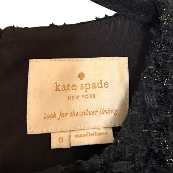 Kate Spade Sparkle Tweed Pearl Button Dress- Size 0 - Picture 5 of 16